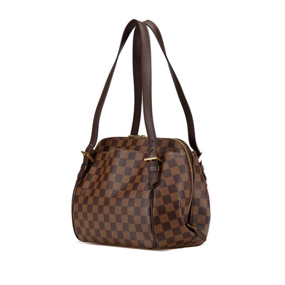 LOUIS VUITTON Authentic Brown Damier Leather Tote Bag - Picture 2 of 8